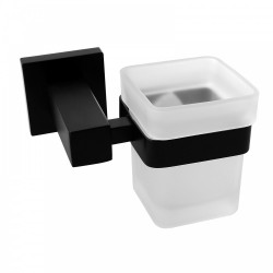 Ottimo Nero Black Glass Toothbrush Holder Ottimo Nero Black Glass Toothbrush Holder